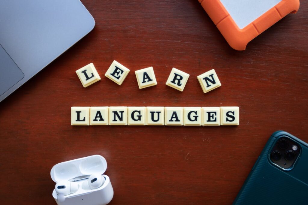 cubes arranged to form learn language