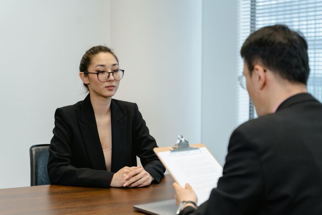 Student giving interview to study in USA